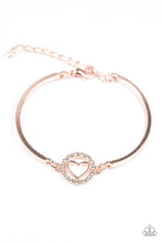 Load image into Gallery viewer, Voguish Valentine Rose Gold Bracelet Paparazzi Accessories