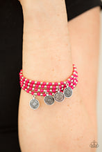 Load image into Gallery viewer, Gypsy Globetrotter Pink Stretchy Bracelet Paparazzi Accessories