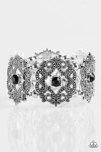 black,stretchy,Empress-ive Shimmer Black Bracelet