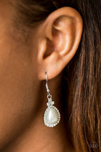 fishhook,Pearls,rhinestones,white,Millennial Matchmaker White Pearl Earring