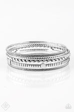Load image into Gallery viewer, When The Going Gets Rough Silver Bangle Bracelet Paparazzi Accessories