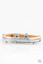 Load image into Gallery viewer, Drop a Shine Silver Leather Bracelet Paparazzi Accessories