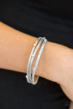 Load image into Gallery viewer, Drop a Shine Silver Leather Bracelet Paparazzi Accessories