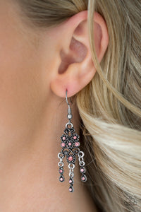 silver,Spring Bling Pink Earring