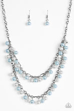 Load image into Gallery viewer, Beauty Shop Fashion - Blue &amp; White Pearl Necklace Paparazzi Accessories