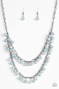 autopostr_pinterest_49916,blue,Pearls,Short Necklace,White,Beauty Shop Fashion - Blue & White Pearl Necklace