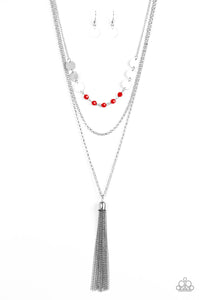 long necklace,red,Celebration of Chic Red Necklace