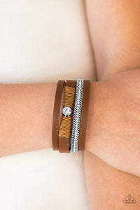 brown,leather,Lobster Claw Clasp,Catwalk Craze - Brown Leather Bracelet