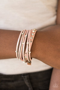 leather,pink,wrap,CATWALK It Off - Pink Leather Bracelet