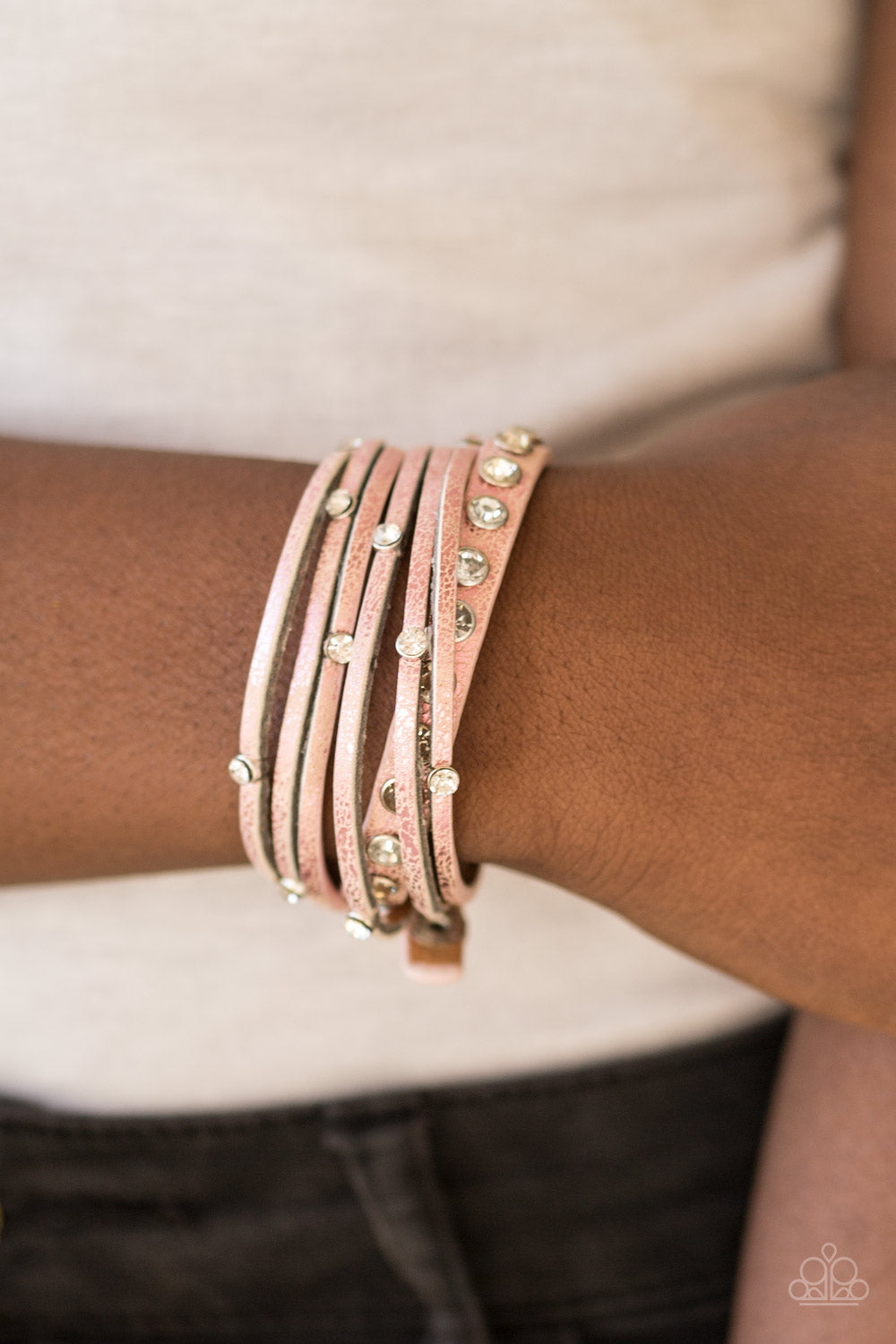 CATWALK It Off - Pink Leather Bracelet Paparazzi Accessories
