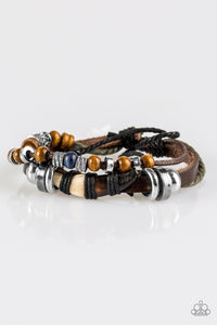 brown,green,leather,Hunt High and Low Green Leather Urban Bracelet