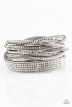 Load image into Gallery viewer, Taking Care Of Business - Silver Leather Wrap Bracelet Paparazzi Accessories