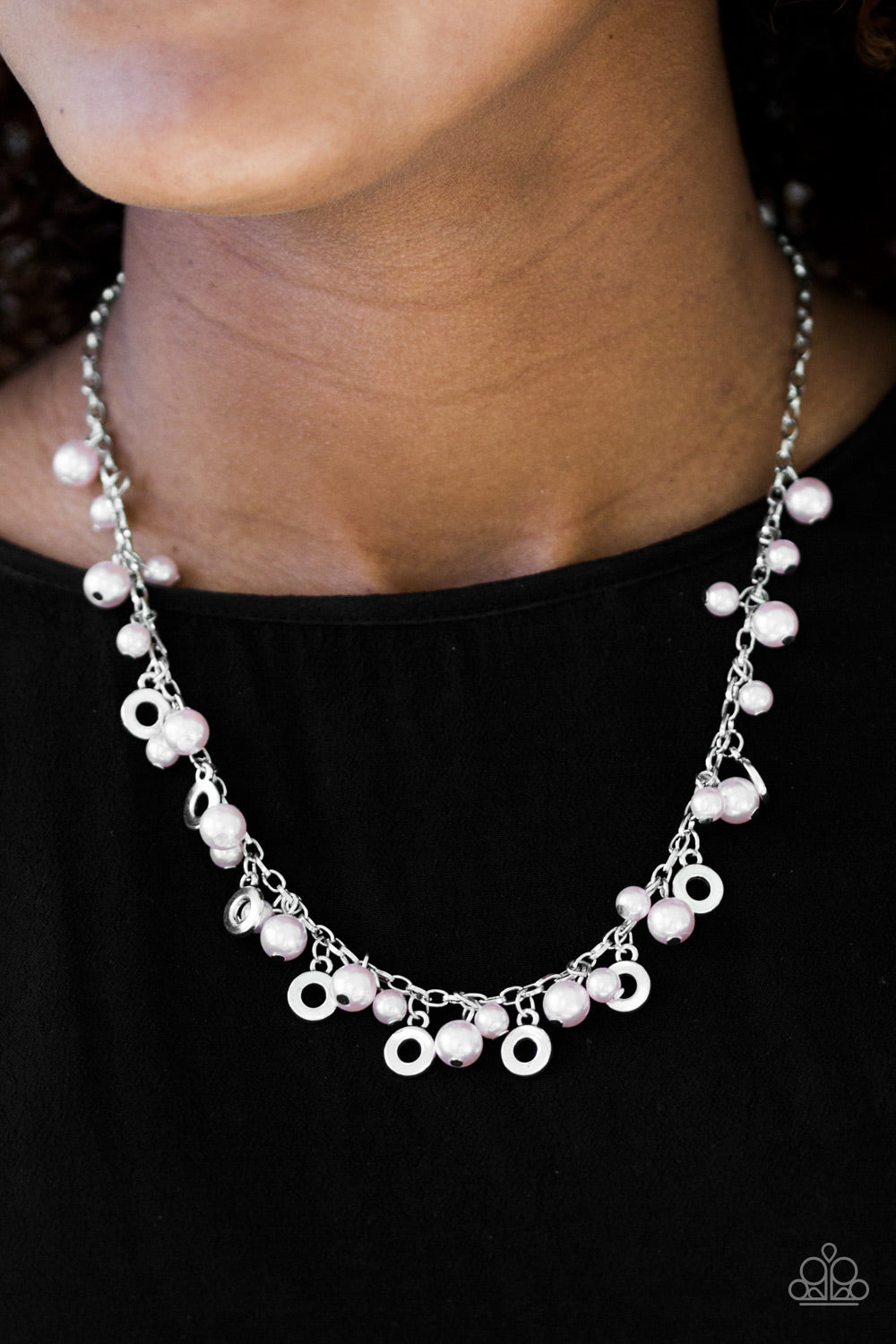 Elegant Ensemble Silver Pearl Necklace Paparazzi Accessories