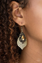 Load image into Gallery viewer, Royal Rebel Brass Earrings Paparazzi Accessories