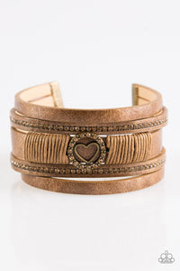 brass,leather,It Takes Heart Brass Leather Bracelet