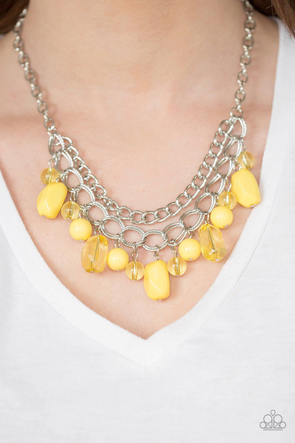Brazilian Bay - Yellow Necklace Paparazzi Accessories