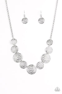 Short Necklace,silver,stretchy,All The Time In The WHIRL - Silver