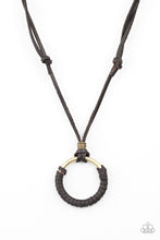 Load image into Gallery viewer, Get over Grit! Brown Leather Urban Necklace Paparazzi Accessories