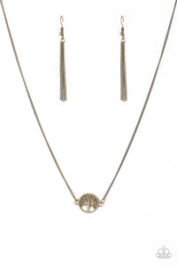 brass,short necklace,Treetop Trend Brass Necklace