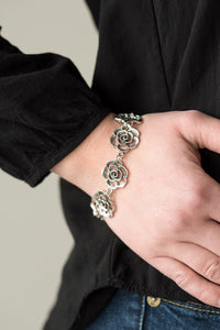 floral,lobster claw clasp,silver,Nip It In The ROSEBUD Silver Bracelet