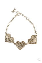 Load image into Gallery viewer, Heartfelt Harmony Brass Bracelet Paparazzi Accessories