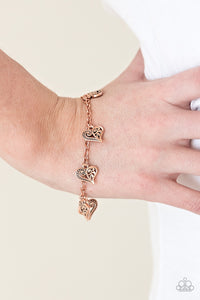 copper,Hearts,lobster claw clasp,Turn Up The Heart Copper Bracelet