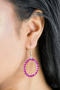fishhook,pink,rhinestones,Bubblicious Pink Rhinestone Earrings
