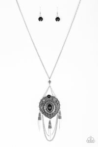 black,Long Necklace,tribal,Cactus Canyon Black Necklace