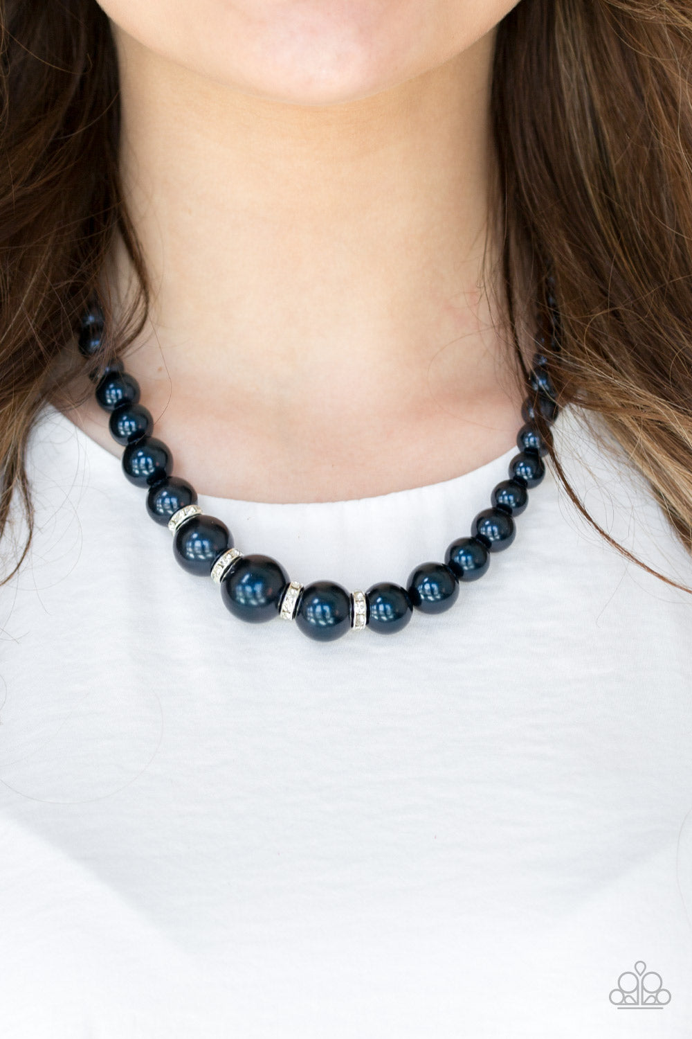 Party Pearls Blue Necklace Paparazzi Accessories