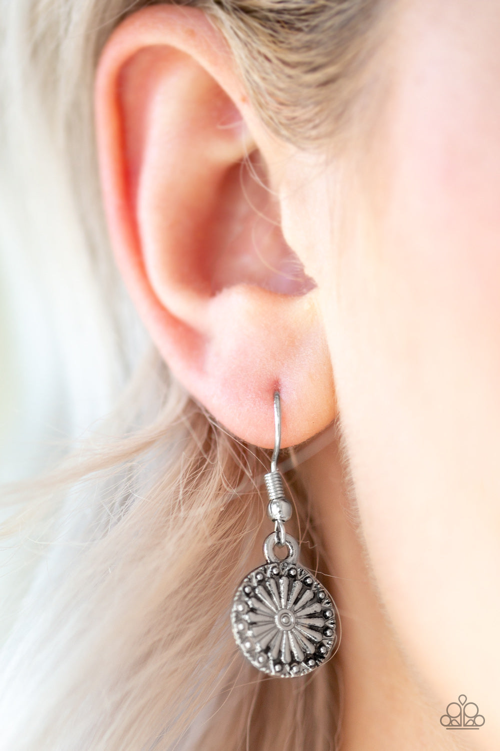 Summer Sunflowers Silver Earrings Paparazzi Accessories