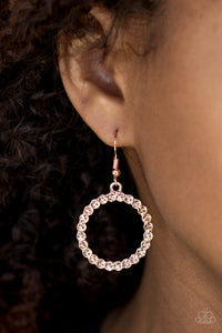 copper,fishhook,rhinestones,Bubblicious - Copper Earring