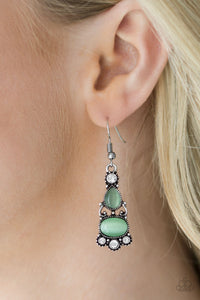 fishhook,green,moonstone,Push Your Luxe Green Earring
