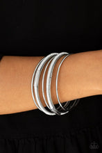 Load image into Gallery viewer, Pay a Hefty Shine Silver Bangle Bracelet Paparazzi Accessories