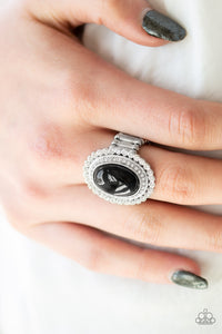 black,rhinestones,Wide Back,Opulently Olympian Black Ring