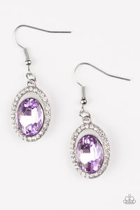 fishhook,purple,rhinestones,Imperial Shine-ness Purple Earring