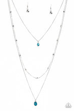 Load image into Gallery viewer, City Blockbuster Blue Rhinestone Necklace Paparazzi Accessories