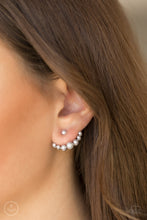 Load image into Gallery viewer, Big Dreams Silver Pearl Jacket Earring Paparazzi Accessories