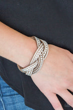 Load image into Gallery viewer, Bring On The Bling Brown Leather Rhinestone Wrap Bracelet Paparazzi Accessories