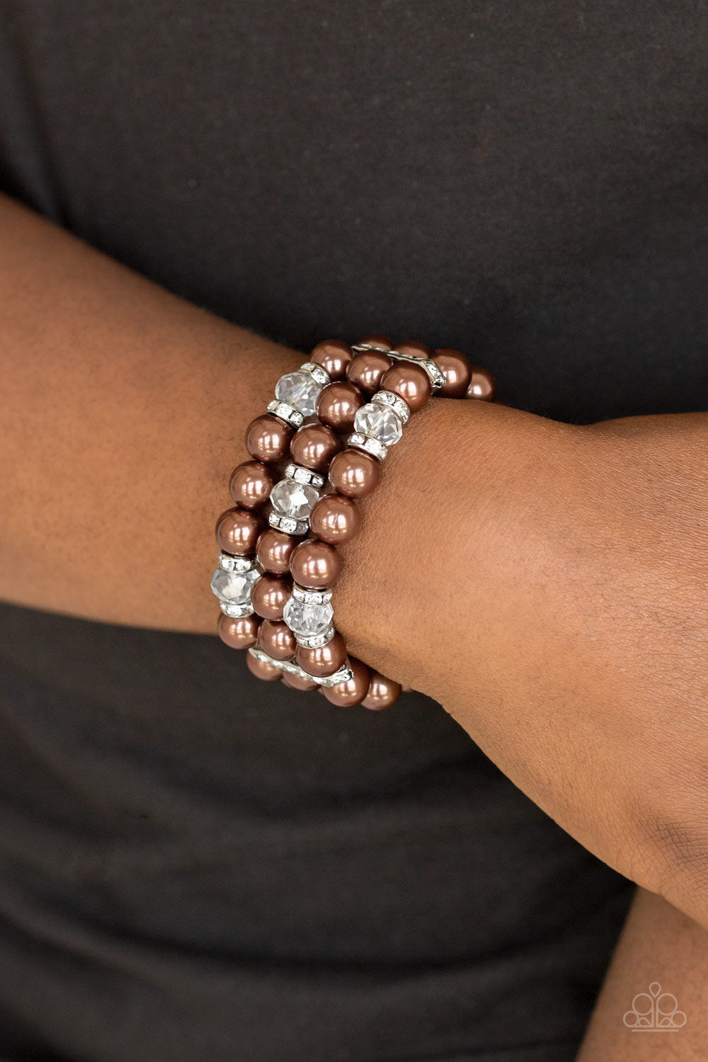 Undeniably Dapper Brown Pearl Bracelet Paparazzi Accessories