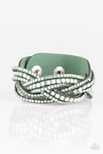 Load image into Gallery viewer, Bring On The Bling Green Leather Wrap Bracelet Paparazzi Accessories