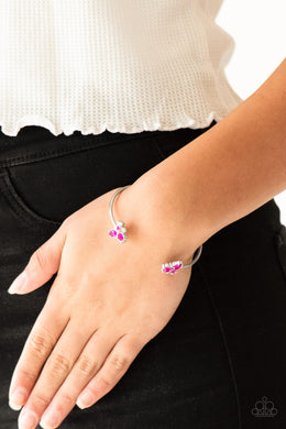 Going For Glitter - Pink Rhinestone Cuff Bracelet Paparazzi Accessories