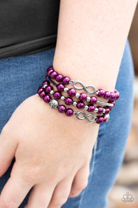 Pearls,purple,stretchy,Limitless Luxury Purple Pearl Bracelet
