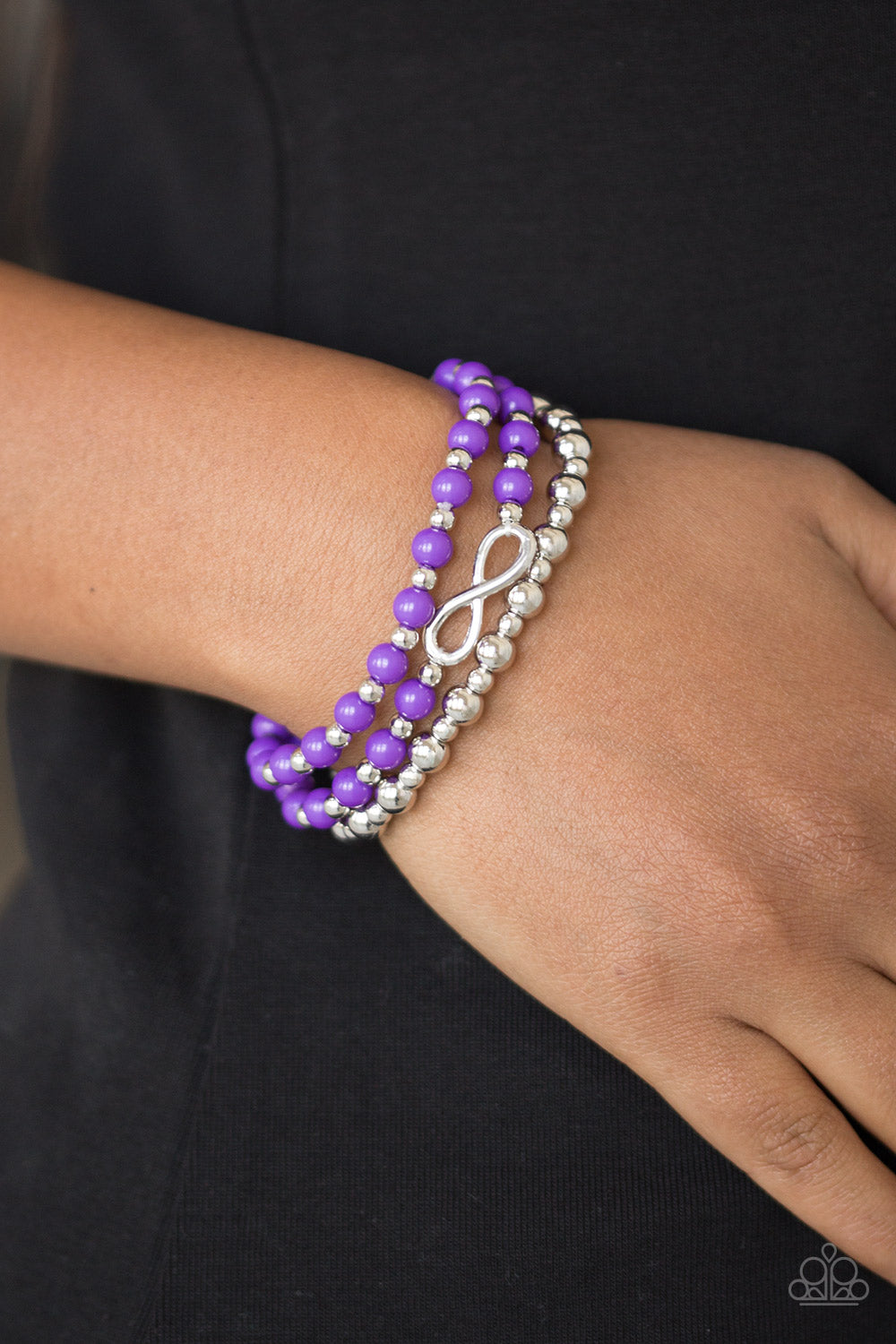 Immeasurably Infinite Purple Stretchy Bracelet Paparazzi Accessories