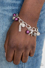 Load image into Gallery viewer, Lady Love Dove Purple Charm Bracelet Paparazzi Accessories