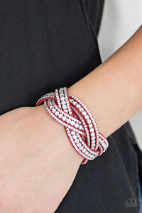 leather,red,rhinestones,snap,wrap,Bring On The Bling Red Wrap Bracelet