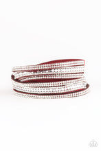 Load image into Gallery viewer, Rock Star Attitude Red Leather Double Wrap Bracelet Paparazzi Accessories