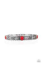 Load image into Gallery viewer, Wild West Story Red Silver Bangle Bracelet Paparazzi Accessories