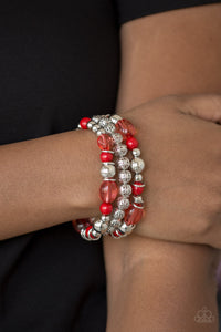 red,stretchy,Malibu Marina Red Bracelet