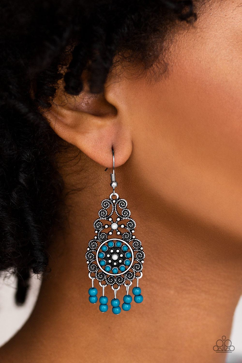 Courageously Congo - Blue Earrings Paparazzi Accessories