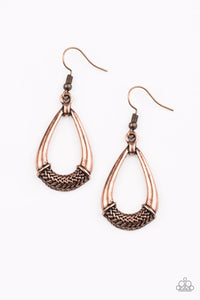 copper,fishhook,Trending Texture Copper Earring